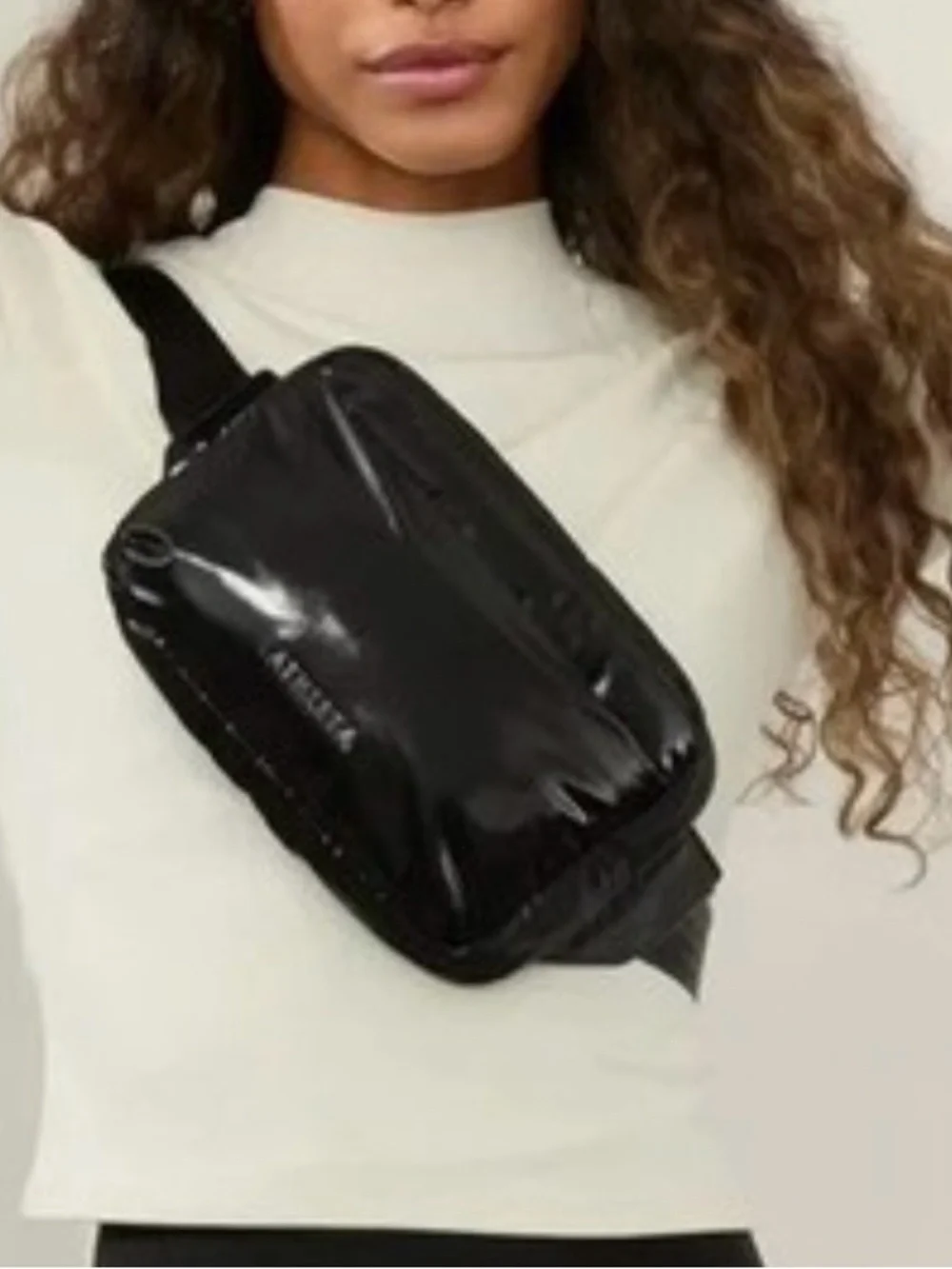 ATHLETA ALL ABOUT SHINE QUILTED CROSSBODY BELT BAG